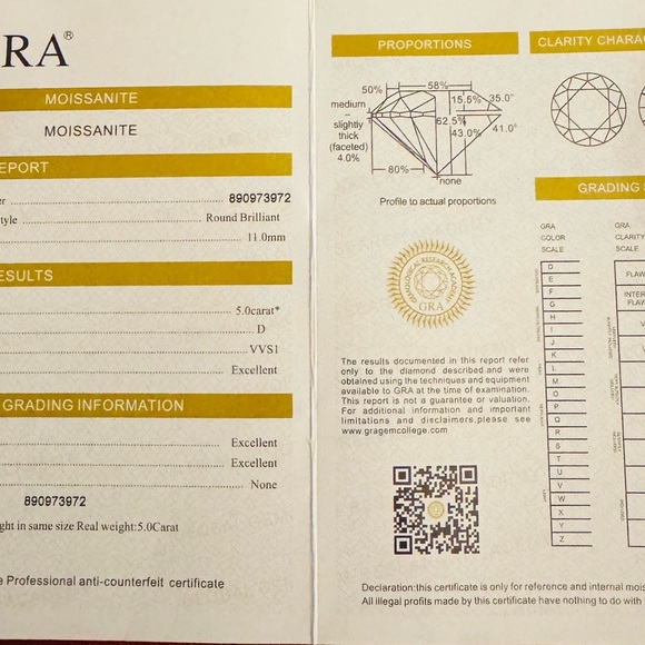 MOISSANITE Waterfall Pendant Necklace - Picture 4 of 7